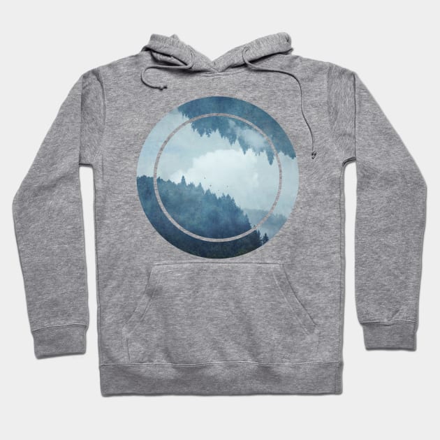 Reflected Landscape - Foggy Mountains Hoodie by DyrkWyst